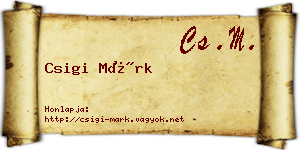 Csigi Márk névjegykártya